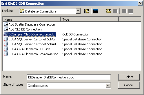 Selecting the desired .odc file