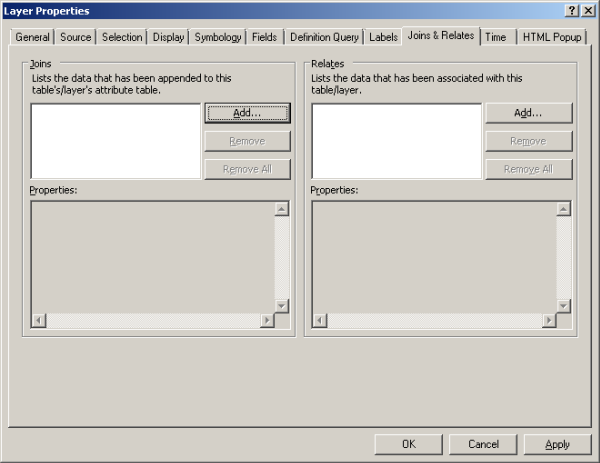 Joins & Relate tab - initial tab for the pug_PUG_gas_plants feature layer