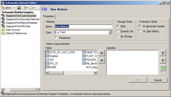 New Attribute on schematic diagram template - Properties tab, initial content
