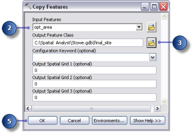 Copy Features tool parameters