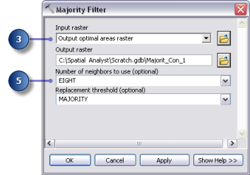 Majority Filter tool parameters