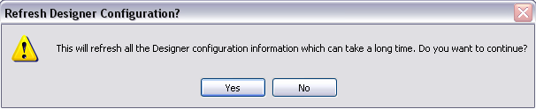 Refresh Designer Configuration message