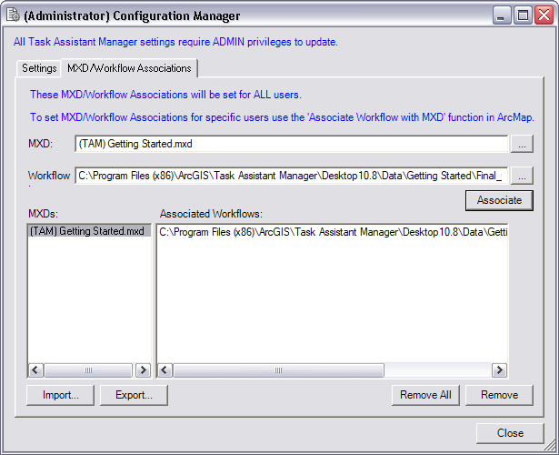 MXD with associated workflows