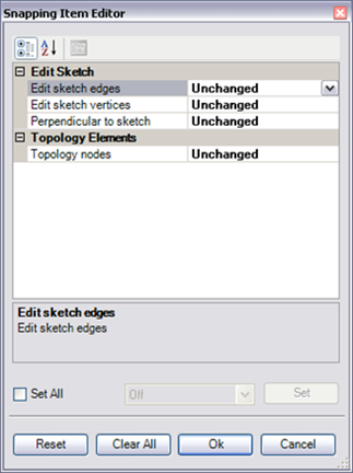 Snapping Item Editor dialog box when classic snapping is enabled