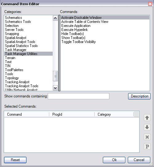 Command Item Editor dialog box