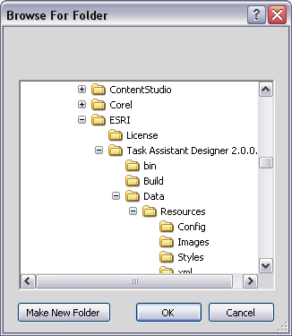 Browse For Folder dialog box