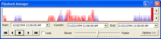 Playback Manager showing a temporal offset