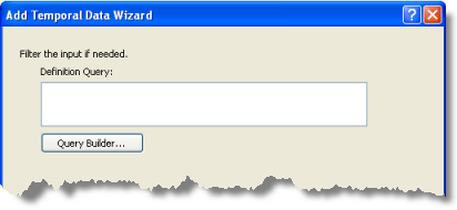 The Query Builder is available in the Add Temporal Data Wizard.