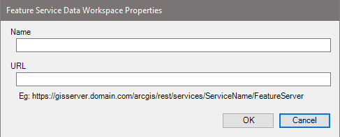 Feature Service Data Workspace Properties dialog box