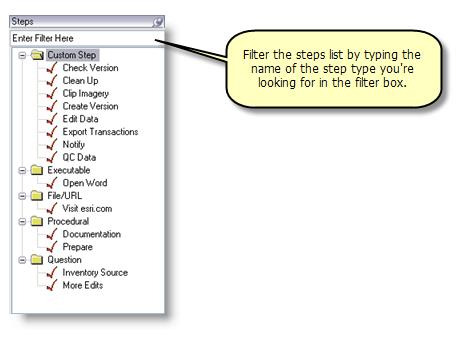 Step types list