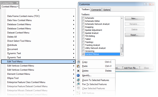 Customizing a context menu