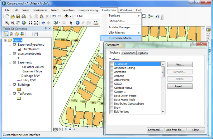 About Configuring The User Interface Arcmap Documentation