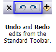 Undo and Redo commands on the Standard Toolbar Undo and Redo commands on the Standard Toolbar