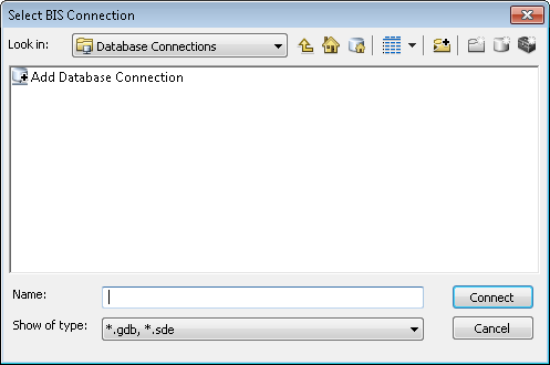 Select BIS Connection dialog box Select BIS Connection dialog box