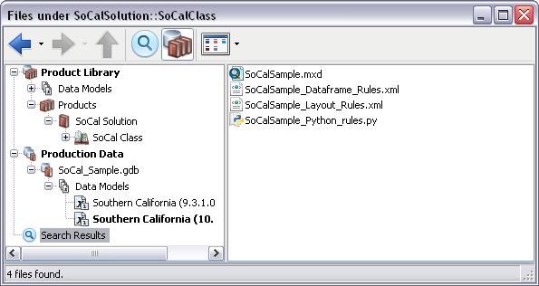 Search results in the file manager Search results in the file manager