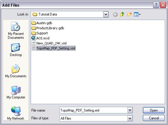 Add Files dialog box Add Files dialog box