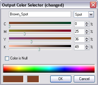 Output Color Selector dialog box Output Color Selector dialog box