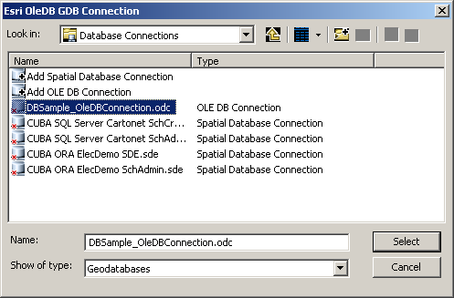Selecting the desired .odc file Selecting the desired .odc file