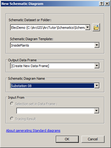 New Schematic Diagram dialog box—Standard builder diagram built by custom queries New Schematic Diagram dialog box—Standard builder diagram built by custom queries