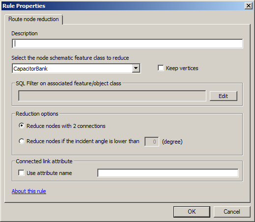 Route Node Reduction Rule Properties Page Route Node Reduction Rule Properties Page