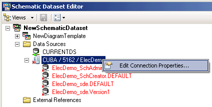 Edit Connection Properties command Edit Connection Properties command