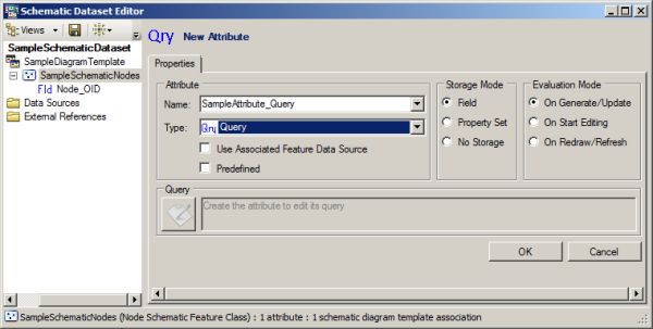Sample Query attribute - Properties tab, initial content Sample Query attribute - Properties tab, initial content