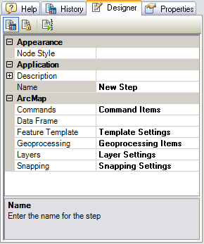 Designer tab Designer tab