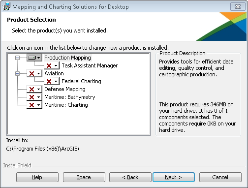 Product Selection dialog box