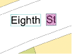 The part you are editing is highlighted in magenta stripes