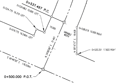 Example strip description survey plan