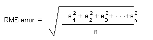 Formula for RMS errors