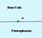 Result of adding a point in a native coordinate system and when projected to a different coordinate system