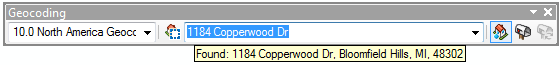 Geocoding toolbar
