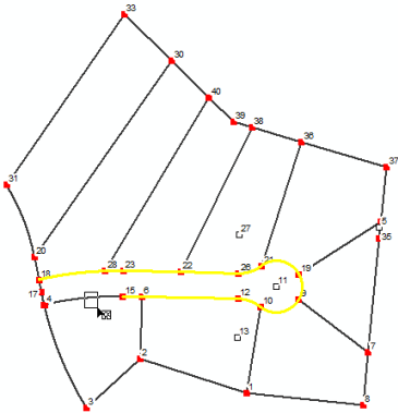 Select right-of-way lines