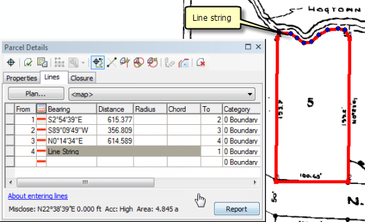 Create a line string (natural boundary).