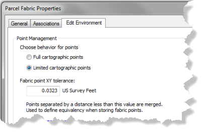 Parcel Fabric Properties dialog box