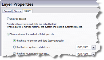 Parcel history tab