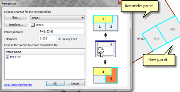 Creating a remainder parcel