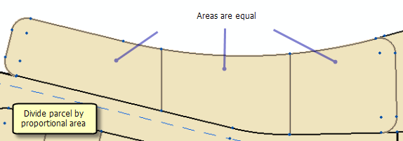 Parcel division by proportional area