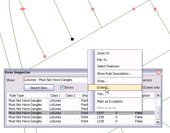 Error Inspector showing the available fixes for a Must Not Have Dangles error.