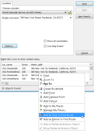 Exercise 1: Finding a route using trip planning—ArcMap | Documentation