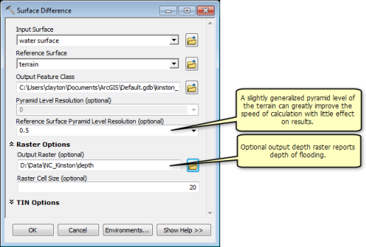 Surface Difference geoprocessing tool