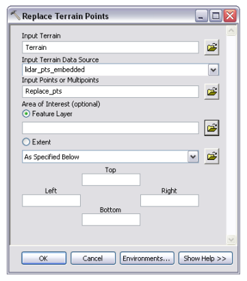 Replace Terrain Points dialog box