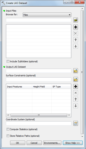 Create LAS Dataset geoprocessing tool