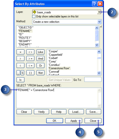 Select By Attributes expression builder
