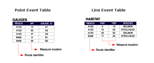 Point and Line Event Table graphic