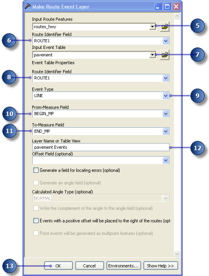 Make route event layer tool