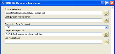 Use the USGS MP Metadata Translator tool to produce FGDC metadata files in other formats