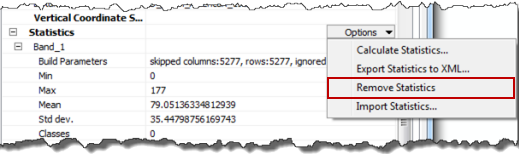 Statistics options