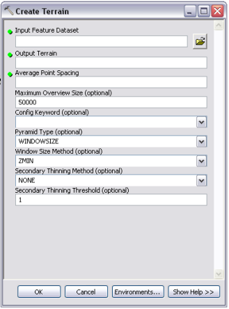 Create Terrain tool